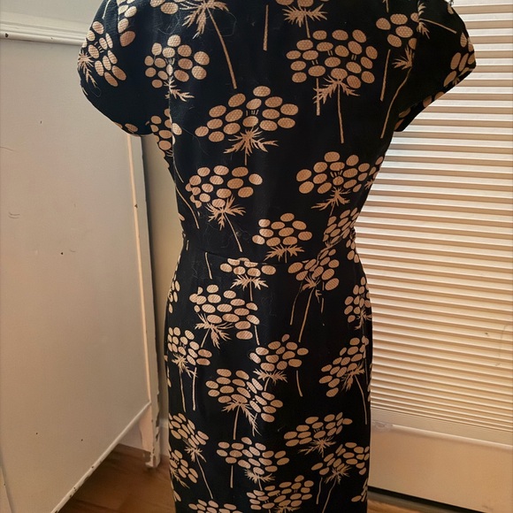 Boden Black and Tan Floral Midi Dress - Picture 5 of 6